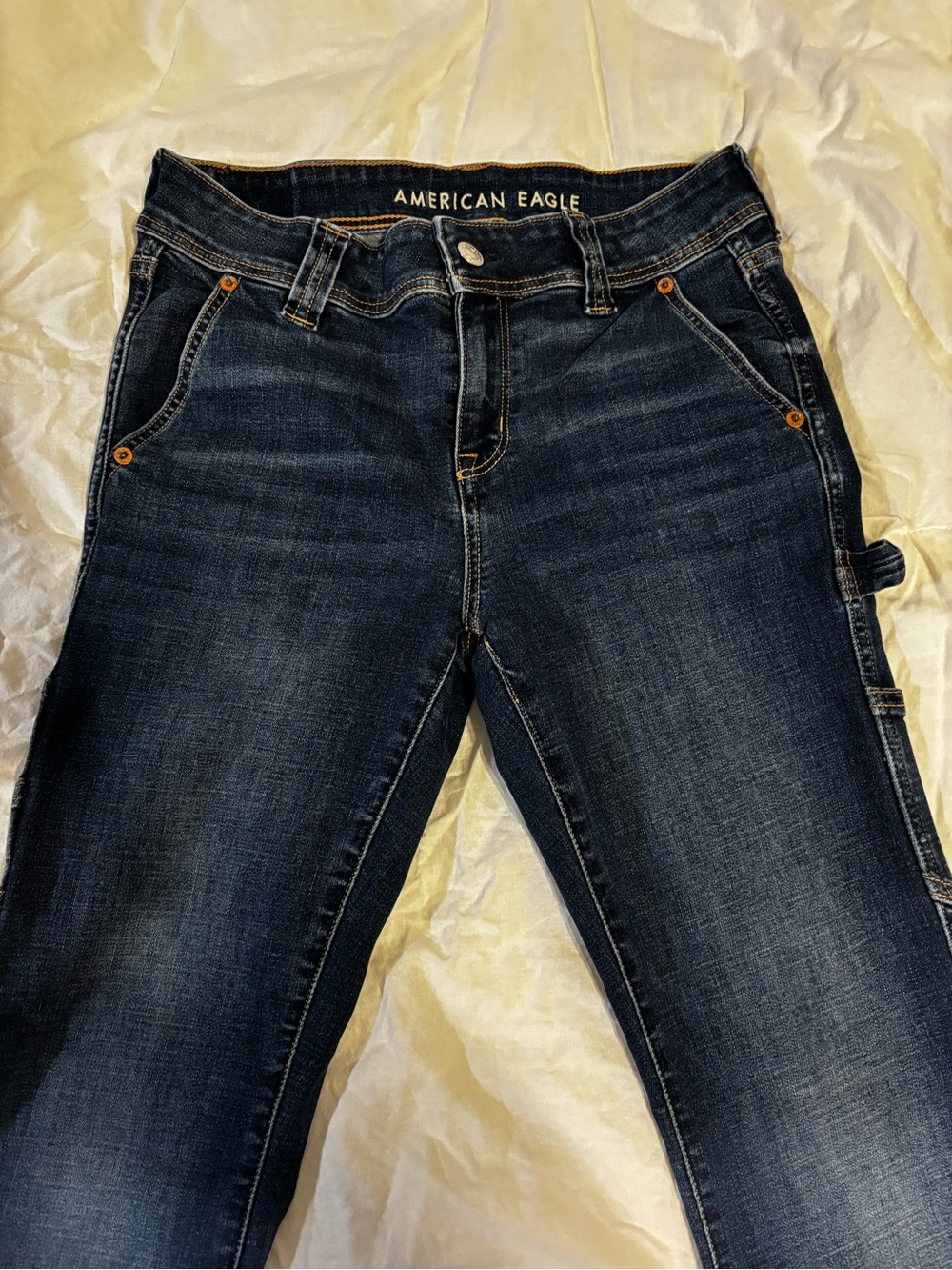 American Eagle Outfitters Women's Dark Indigo Kick Boot  Carpenter Jeans